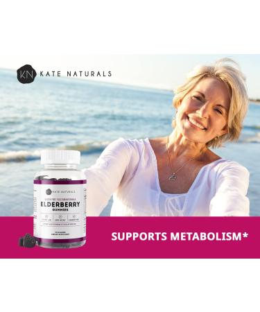Elderberry Gummies with Zinc and Vitamin C for Immune Support - 90 Gummies by Kate Naturals - Buy Online on GoSupps.com