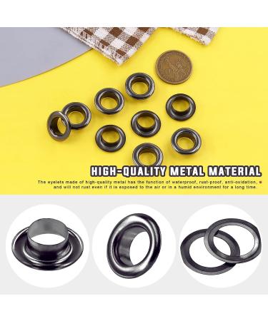 Hilitchi 200Pcs 1/2 Inch - 12mm Gun-Black Thicken Grommet Eyelets Metal Eyelets with Washers Assortment Kit  Hole Self Backing Eyelet for Bead Cores  Clothes  Leather  Canvas Gun-Black 1/2 Inch - 12mm - Buy Online on GoSupps.com