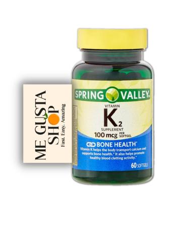 Vitamin K2 Spring Valley 100 mcg 60 Softgels + Me Gustas Stricker