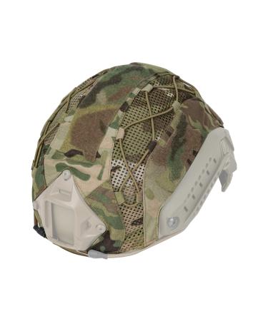 TOPTACPRO Tactical Helmet Camouflage Cover for Fast Helmet in Size M/L, Paintball Shooting Gear - Cordura 500D Nylon -Without Helmet Multi-camo