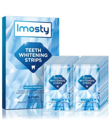 Teeth Whitening Strips for Sensitive Teeth , Reduced Sensitive White Strips for Teeth Whitening , Enamel Safe White Teeth Strips , 28 Pcs Natural Teeth Whitener Strips , 14 Treatments by Imosty 2 Count (Pack of 14)
