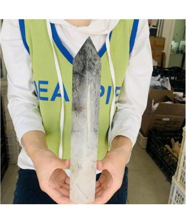 Natural Clear Black Tourmaline Quartz Crystal Obelisk Wand Point 1pc (Size : 1400-1500g) - Buy Online on GoSupps.com