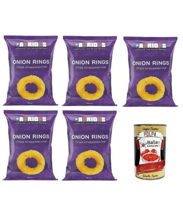 Patriots Onion Rings, Onion Rings Chips, 5 x 40 g + Italian Gourmet Pulp 400 g