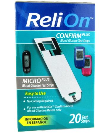 Relion Confirm/Micro Test Strips 20 Ct