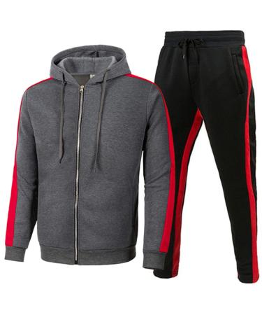 Hanxiulin jogging suit men training suit leisure suit jogging pants training suit house suit pants men training suit pants sweatshirt sport suit XL black