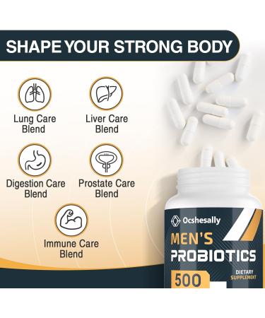 Probiotics for Men 500 Billion CFUs & 12 Strains Mens probiotic with Turmeric Cranberry Goji - Probiotics for Digestive Health Gut Immune & Bloating Prostate & Urinary Tract Health 60 Capsules 60 Count (Pack of 1) - Buy Online on GoSupps.com