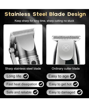 Qreeyx Hair Clippers for Man T-Blade Trimmer Nose Hair Trimmer Electric Shaver Set Professional 4 in 1 Barber Clippers Set for Haircut Men s Grooming Kit with LCD Display Ideal Gift for Him Silver - Buy Online on GoSupps.com