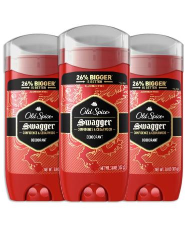 Old Spice Aluminum Free Deodorant for Men, Swagger Scent, 3.8oz Pack of 3