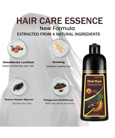 Dark Wine Red Hair Dye Shampoo for Women - 15 Min Semi-Permanent Burgundy - Organic 3IN1 Color (16.9FL OZ - Buy Online on GoSupps.com