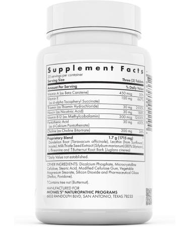 MICHAEL'S Naturopathic Programs Liver Wellness - 60 Vegan Tablets - Contains Nutrients for The Support of The Liver in its Detoxifying Functions - Vegetarian Kosher - 20 Servings - Buy Online on GoSupps.com