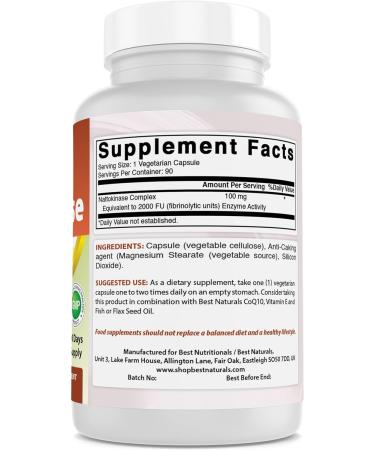 Best Naturals Nattokinase 2000 Fu 100 Mg 90 Veg Capsules (90 Count (Pack of 1)) - Buy Online on GoSupps.com