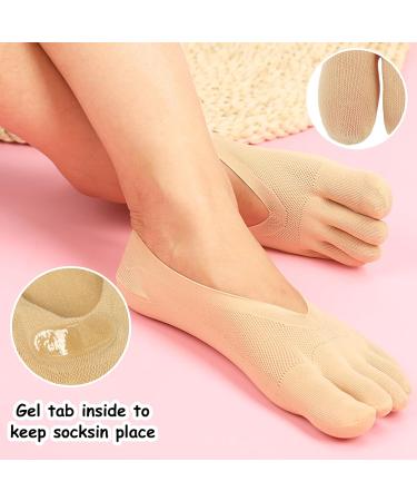 Buy 5 Pairs Women's Breathable Thin Toe Socks for Bunion Relief | Five Finger Orthopedic Compression & Separator Socks | Sizes 6-9 - Buy Online on GoSupps.com