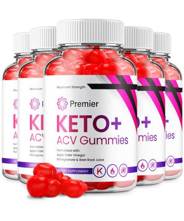(5 Pack) Premier Keto ACV Gummies - Advanced Formula Premiere Keto Plus ACV Gummies Apple Cider Vinegar Premier ACV Dietary Supplement Reviews Men Women (300 Gummies)