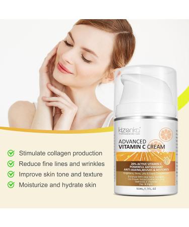 Vitamin C Cream 20% Vitamin C Age Aging Cream for Face and Skin Moisrturiser Day Cream Fits for Women for Smoothing Fine Lines & Wrinkles - 50ml - Buy Online on GoSupps.com