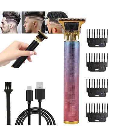 Yamloveme Trimmer Professional Cordless Hair Clipper Hair Edgers Clippers for Men Electric Hair Zero Gapped Hair Clippers with 4 Different Combs (Pink)