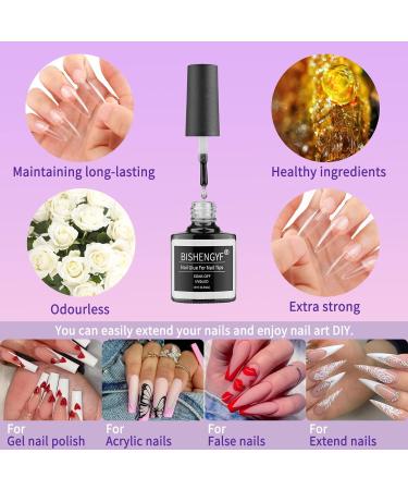 BISHENGYF Gel Nail Extension Starter Kit with Lamp - 2-In-1 Nail Glue & Base Gel, 120 Stiletto Nail Tips, LED Light, Acrylic Clipper - DIY Manicure Set (Black) - Buy Online on GoSupps.com