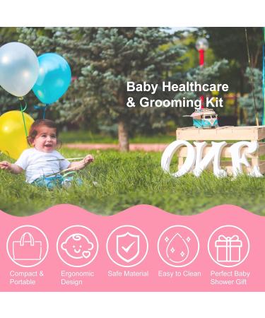 MKNZOME Baby Grooming Kit 10PCS - Portable Newborn Care Accessories Set in Pink - Buy Online on GoSupps.com