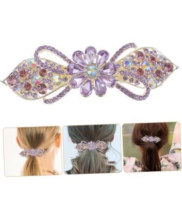 Housoutil Temperament Hair Clip Hair Clips for Thick Hair Barrettes for Women Hair Accessories for Women Barrettes for Thick Hair Mother Style Rhinestones Miss Purple Ponytail - Buy Online on GoSupps.com