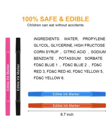 Double Sided Food Coloring Markers | Edible Gourmet Writer Pens for Cookies, Cakes, Desserts | Fine & Thick Tip | Food Grade Decorator Pens - Buy Online on GoSupps.com