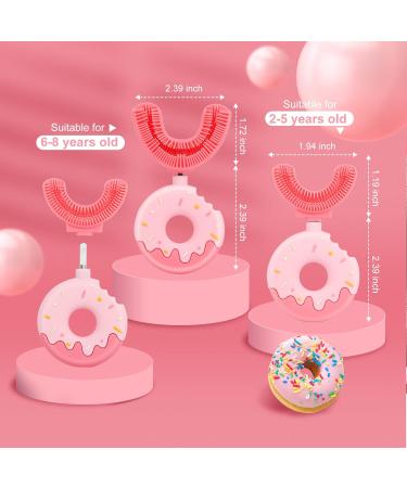 U-Shaped Toothbrush for Kids - Soft 360 Silicone Donut Toothbrush (2-8 Years) - Pink - Grundic Cleaning - Buy Online on GoSupps.com