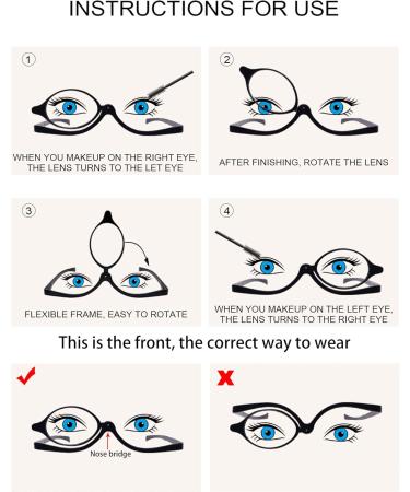 Shop OCCI CHIARI Makeup Reading Glasses - Flip Down Folding Cosmetic Readers for Women (1.0 to 6.0 Magnification - Buy Online on GoSupps.com