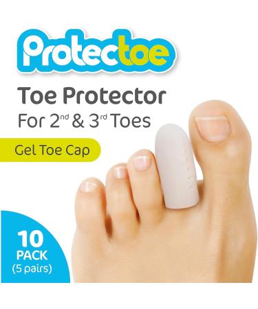 Protectoe Toe Protector Gel Toe Cap for 2nd & 3rd Toes - Pack of 10 - Buy Online on GoSupps.com