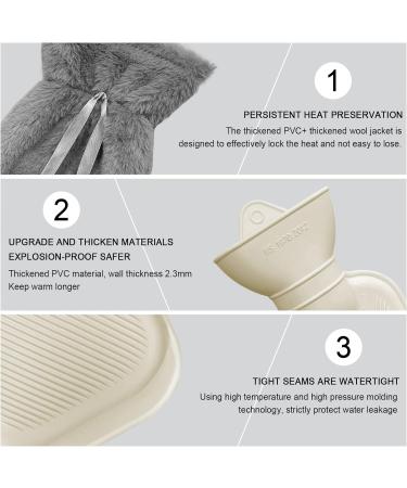 Jsdoin 2L Hot Water Bottle with Soft Fleece Cover - Pain Relief for Hand, Feet, Neck & Shoulders - Buy Online on GoSupps.com