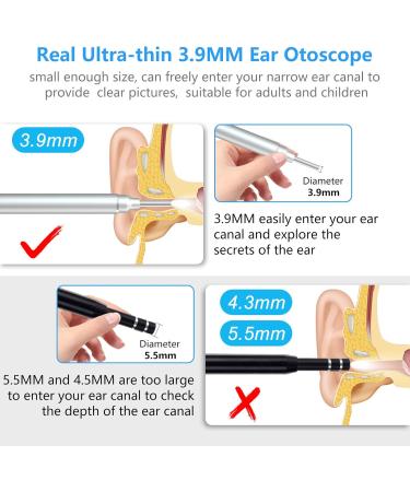 WiFi Otoscope Ear Wax Removal Kit-OVIFM 3.9mm Upgraded Ear Camera 1080P HD Wireless Ear Cleaner with 6 LED Lights Ear Wax Removal Tool with Storage Box Phone Holder for iPhone Android and iPad Silver&black - Buy Online on GoSupps.com