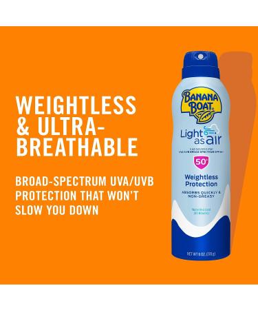 Banana Boat Light As Air SPF 50 Sunscreen Spray 9.5oz - Broad Spectrum Protection (Pack of 1) - Buy Online on GoSupps.com