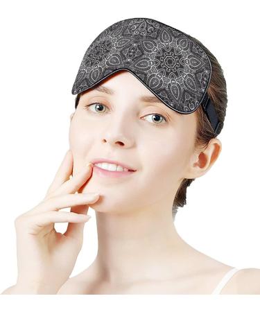 Buy Black and White Mandala Sleep Mask for Women | Adjustable Eye Shades Cover with Elastic Strap International Shipping Available - Buy Online on GoSupps.com