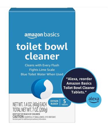 Amazon Basics Toilet Bowl Cleaner Tablets - Oxygen Bleach Unscented 5 Count | International Shipping Available - Buy Online on GoSupps.com