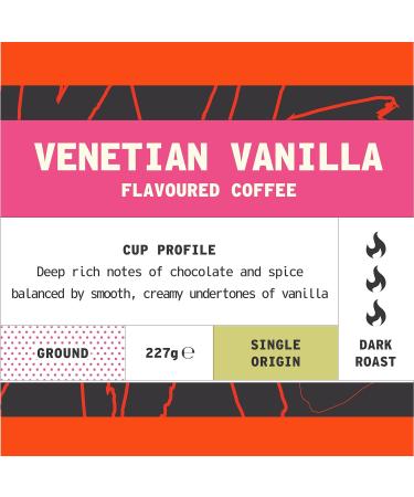 Italian Vanilla Flavoured Ground Coffee 227g Bag - Arabica Dark Roast with Chocolate & Vanilla Notes - Single Origin Omni Grind - Fresh Coffee by We Are Coffee Co - Buy Online on GoSupps.com
