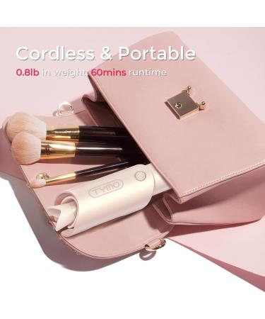Cordless Automatic Curling Iron - TYMO CURLGO 1 Inch Rotating Wand | Anti-Scald Tangle-Free Portable Rechargeable Dual Voltage for 14 -22 Hair - Gold Blush - Buy Online on GoSupps.com
