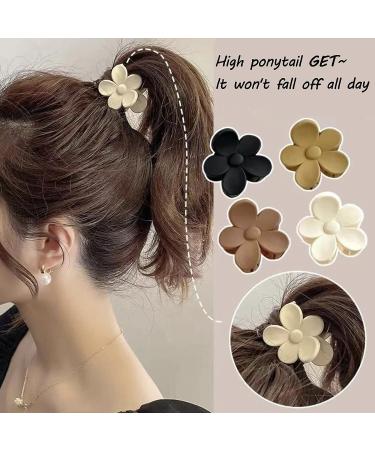 Matte Flower Hair Claw Clips Set - 8PCS | Large Claw Clips for Thick Hair | Women's Hair Accessories | Colorful Gift for Women and Girls - Buy Online on GoSupps.com