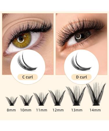 Premium 50D Individual False Eyelashes - 0.07D Curl 8-14mm Mix Reusable DIY Cluster Lashes for Flawless Eye Makeup - Buy Online on GoSupps.com