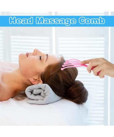 Head Massage Curb Aster Set - 4-Piece Portable Spider Device & Brush for Stress Relief - Deep Relaxation for Men & Women - Blue & Pink - Buy Online on GoSupps.com