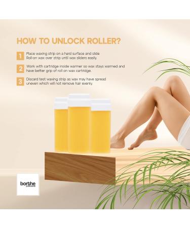 Kozmar Roll on Wax Cartridge - Hair Removal | Wax Cartridge | Wax Roll on | Depilatory Wax | Pack of 6 Refill x 100ml | Wax Cartridge Roller for Legs and Arms | For sensitive skin | Natural - Buy Online on GoSupps.com