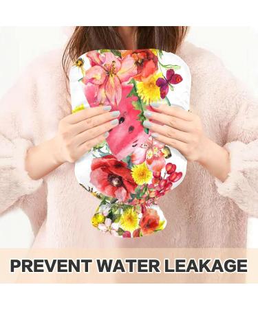 NAANLE Bee Poppy Flower Watermelon Hot Water Bottle 2L Transparent Large Heat & Cold Therapy Bottle for Pain Relief Ideal for Bed & Hand/Foot - Buy Online on GoSupps.com