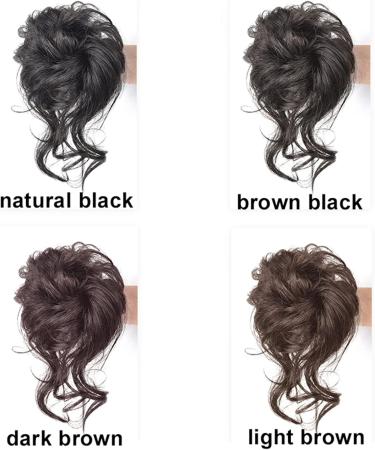 TEESONG Hair Chignon Messy Bun Hair Slices Donut Extensions Ponytail Bun Curly Wavy Brazilian Hair Band Elastic Rubber Band Bun for Women Messy Bun Hair Piece (Color : Natural black) - Buy Online on GoSupps.com
