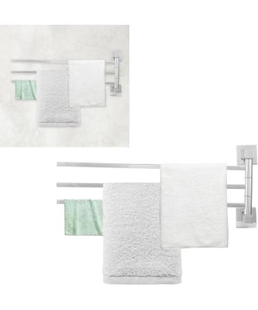 Stainless Steel 180 Rotatable Bath Towel Bar & Rack - Chrome Plated Towel Hanger for Bathroom | Durable Towel Holder & Bathrobe Storage - Buy Online on GoSupps.com