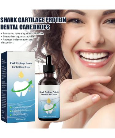 Shark Cartilage Protein Dental Regrowth Drops Shark Cartilage Protein Dental Care Drops Gum Regrowth for Receding Gums Gum Regrowth Treatment Gum Relief Drops Strengthen Gum Attachment (3PCS) - Buy Online on GoSupps.com