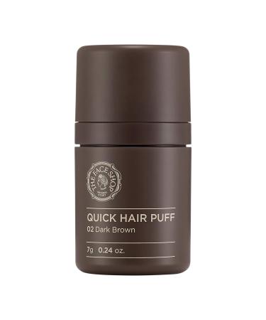 The Face Shop Quick Hair Puff | Empty Hair Line Covering | Hair Fibers for Thinning Hair | Dark Brown  0.24 Fl Oz