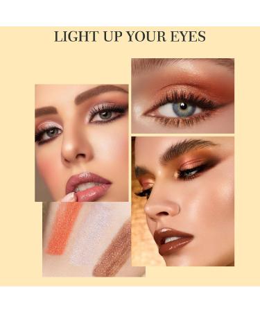 Waterproof Cream Eyeshadow Stick | Glitter Highlighter & Eye Liner | Long Lasting Shimmer Makeup (Milk Tea Brown) | Perfect Gifts for Women - Buy Online on GoSupps.com