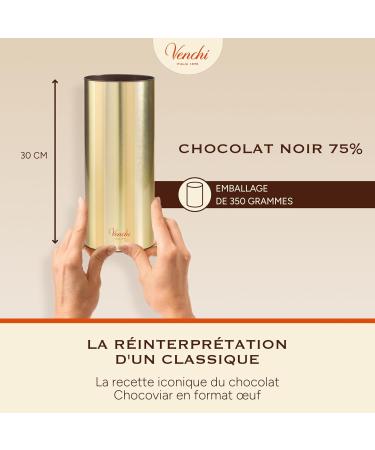 Venchi - uf au Chocolat Chocoviar 75% 350 Gr Go t Chocolat Extra Noir avec Microperles de Chocoviar Sans Gluten avec Surprise Collection de P ques Venchi Id e Cadeau - Buy Online on GoSupps.com