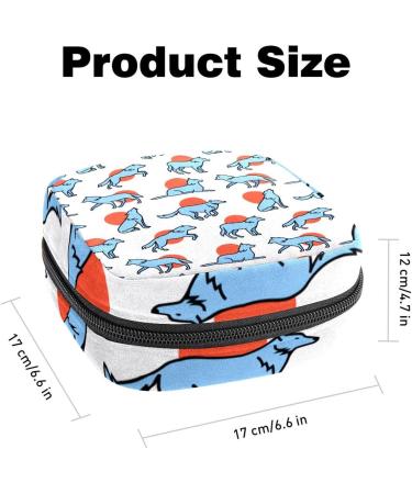 Animal Wolf and Moon Sanitary Napkin Storage Travel Pouch - GIAPB Period Bag Color1063 - Buy Online on GoSupps.com