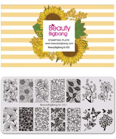 Beautybigbang XL-022 Nail Stamping Template | Floral Nail Art Plate for Stunning Manicures - Buy Online on GoSupps.com