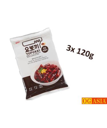 Topokki Rice Cake 3-Pack - Jjajang Korean Instant Rice Cake Pouch (3x120g) - Tteokbokki Black Beans from OG Asia - Buy Online on GoSupps.com