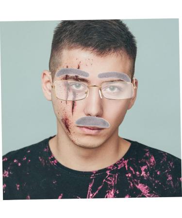 Doitool Halloween Costume Glasses Set - Self-Adhesive Mustache Eyebrows & Beard for Men | Perfect Rabbit Fur Costume Accessory - Buy Online on GoSupps.com