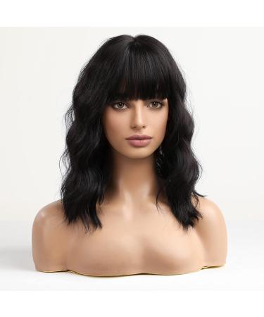 HAIRCUBE Black Shoulder-Length Wig for Women - Short Synthetic Wig for Daily/Cosplay in Black - Buy Online on GoSupps.com