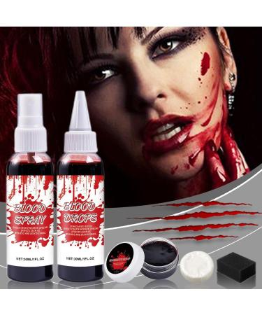  Sghtil Fake blood kit for Halloween coagulated gel blood kit with cleaning soap Washable props for theme parties role-playing and stage performances - Buy Online on GoSupps.com